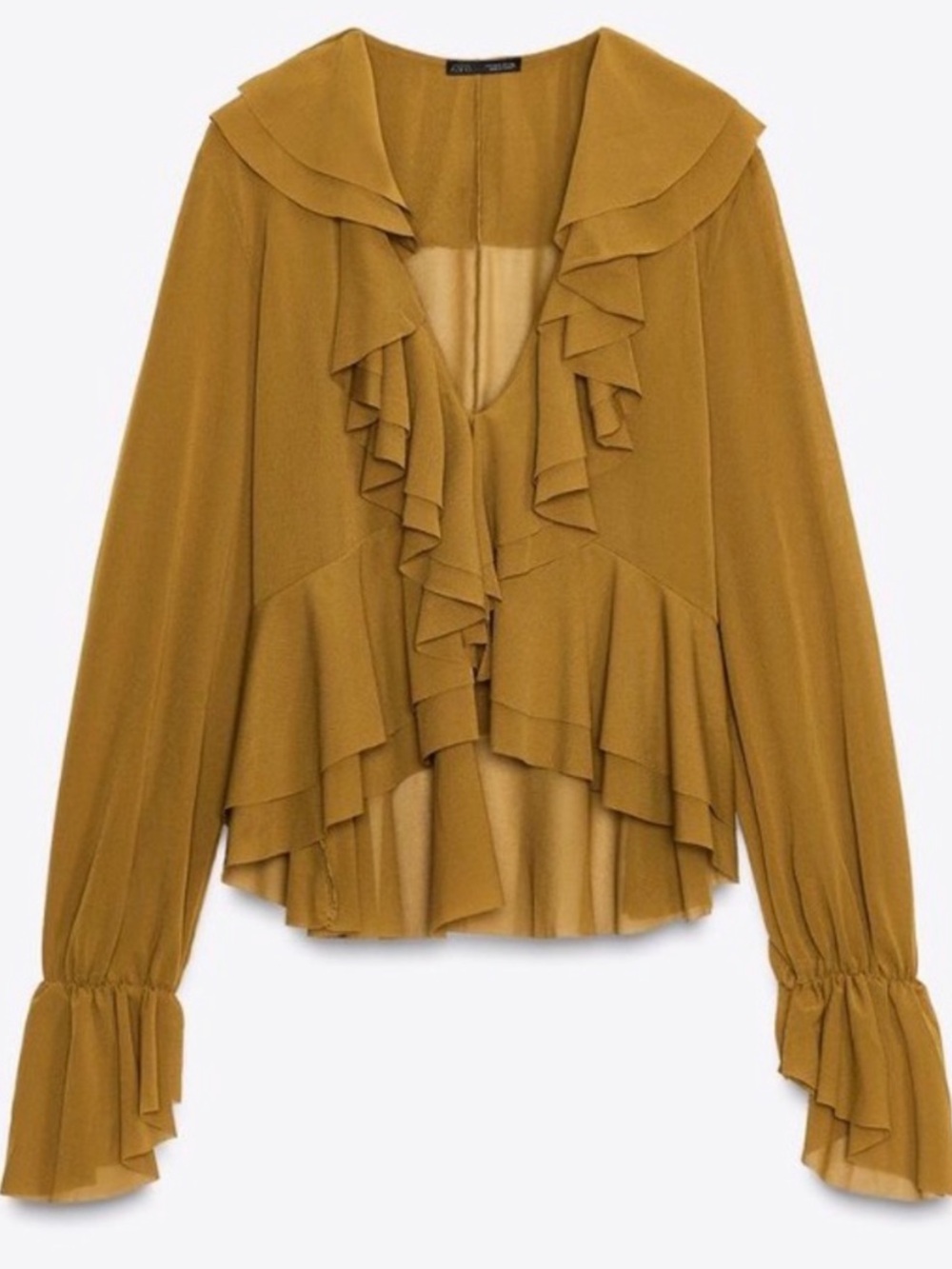 Zara Ruffle V-Neck Blouse